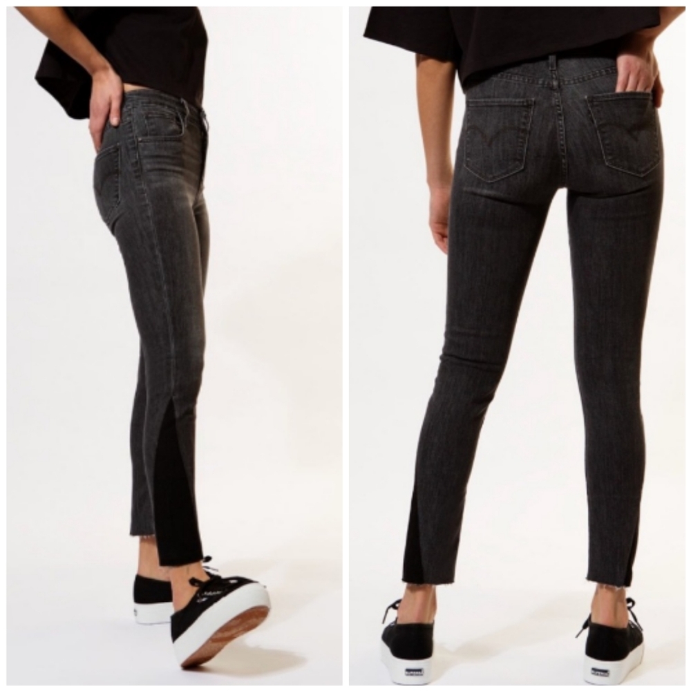 Levi's High Rise Skinny Raw Ankle Jeans